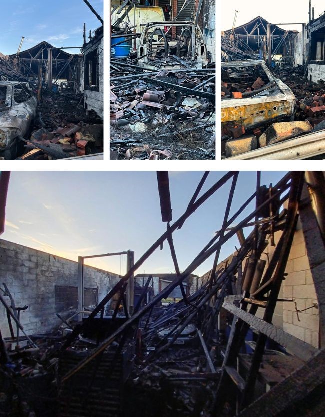 Bridge Garage Fire Damage